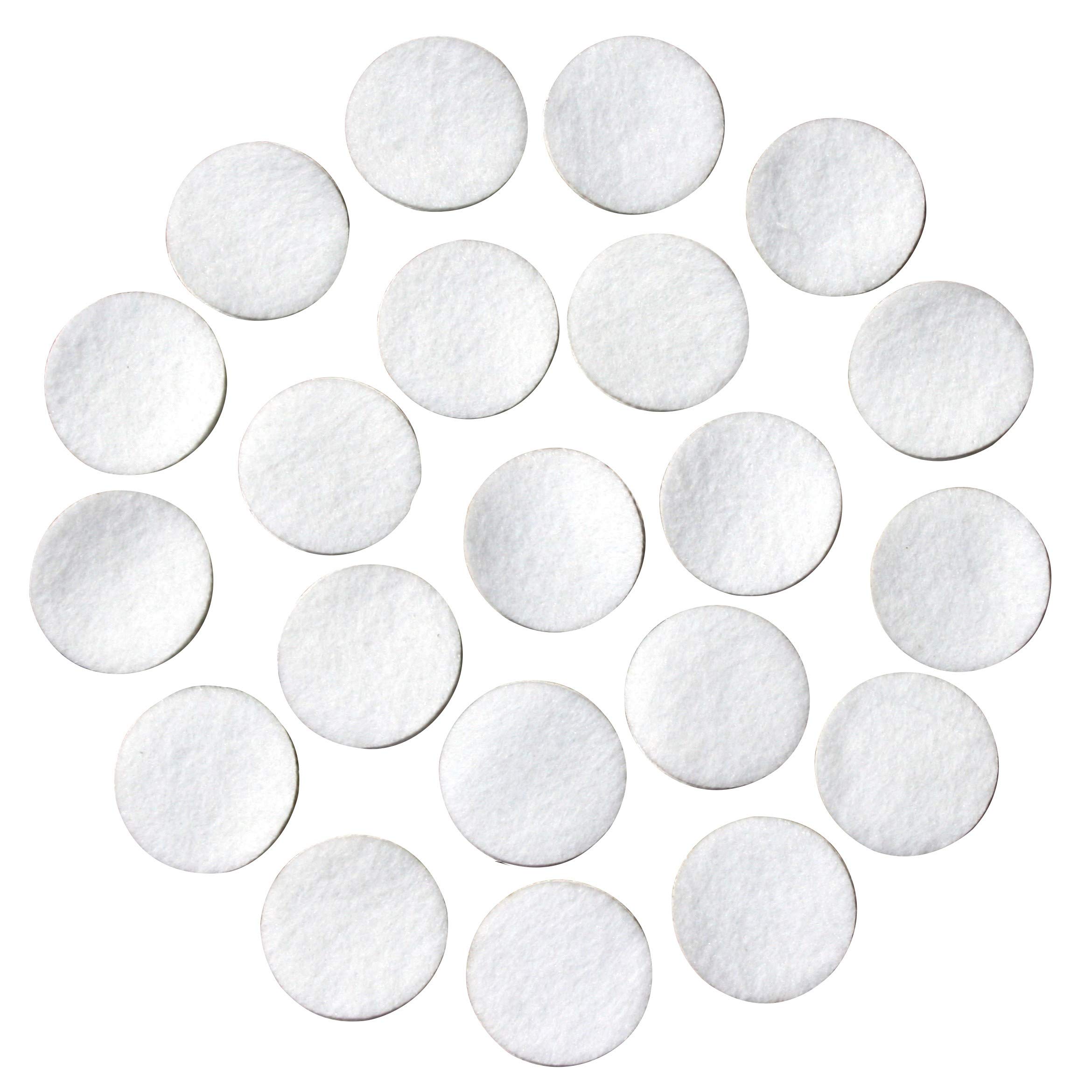 White Adhesive Felt Circles: Variety of Sizes: ½”, ¾”, 1" or 1.5" Wide; Package 