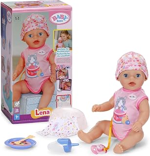 BABY born Lena Pink 36 cm with 7 Functions | Pink romper, accessories included, works without batteries, from 1 year