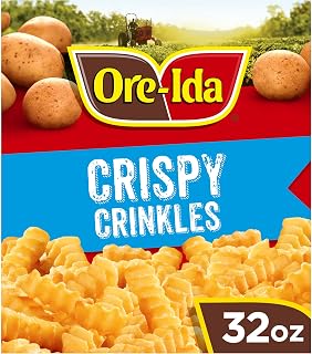 Ore-Ida Frozen French Fries, Crispy Crinkles, 32 oz Bag | for Easy Snacks and Dinner Sides Gluten-Free Gluten Free,Made With 100% Real Potatoes