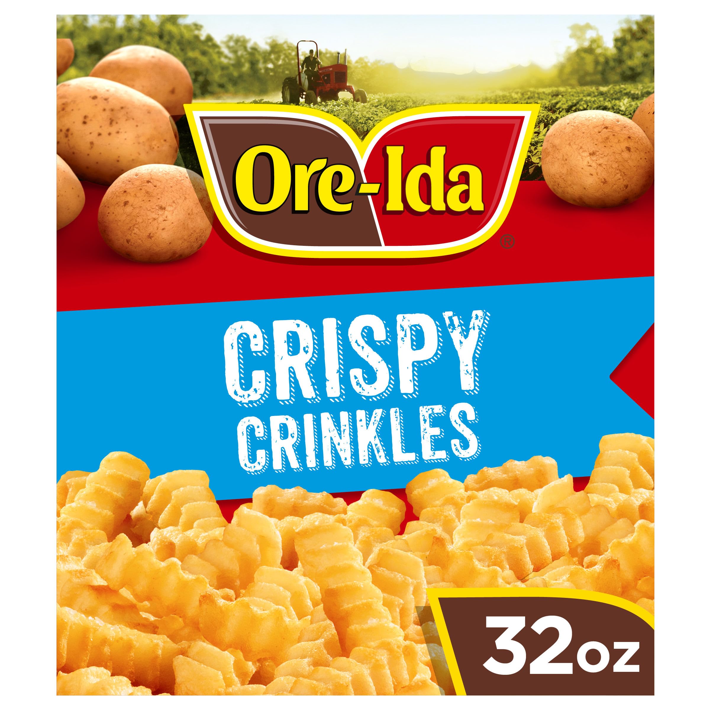 Ore-Ida Frozen French Fries, Crispy Crinkles, 32 oz Bag | for Easy Snacks and Di