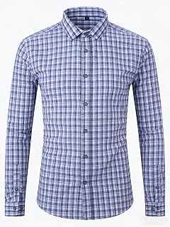 Men's Business Dress Shirt Slim Fit Button Down Office Professional Business Classic Long Sleeve
