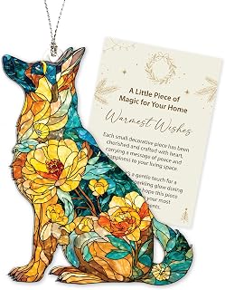 Dog Yorkie in Flowers Panel Suncatcher