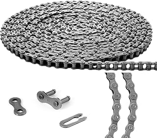Tandefio #41 30 ft Roller Chain for Gate Openers, Carbon Steel, 2 Links | Replacement Chain, Sliding Gate Opener Fit, Garage Door Operators, 2 Connecting Links, Carbon Steel, Adjustable Length