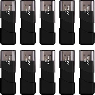 PNY 16GB Attaché 3 USB 2.0 Flash Drive 10-Pack | Durable, Lightweight, Sliding Collar Design, Key Loop for Easy Carry, Essential Mobile Storage for Work & School, Black