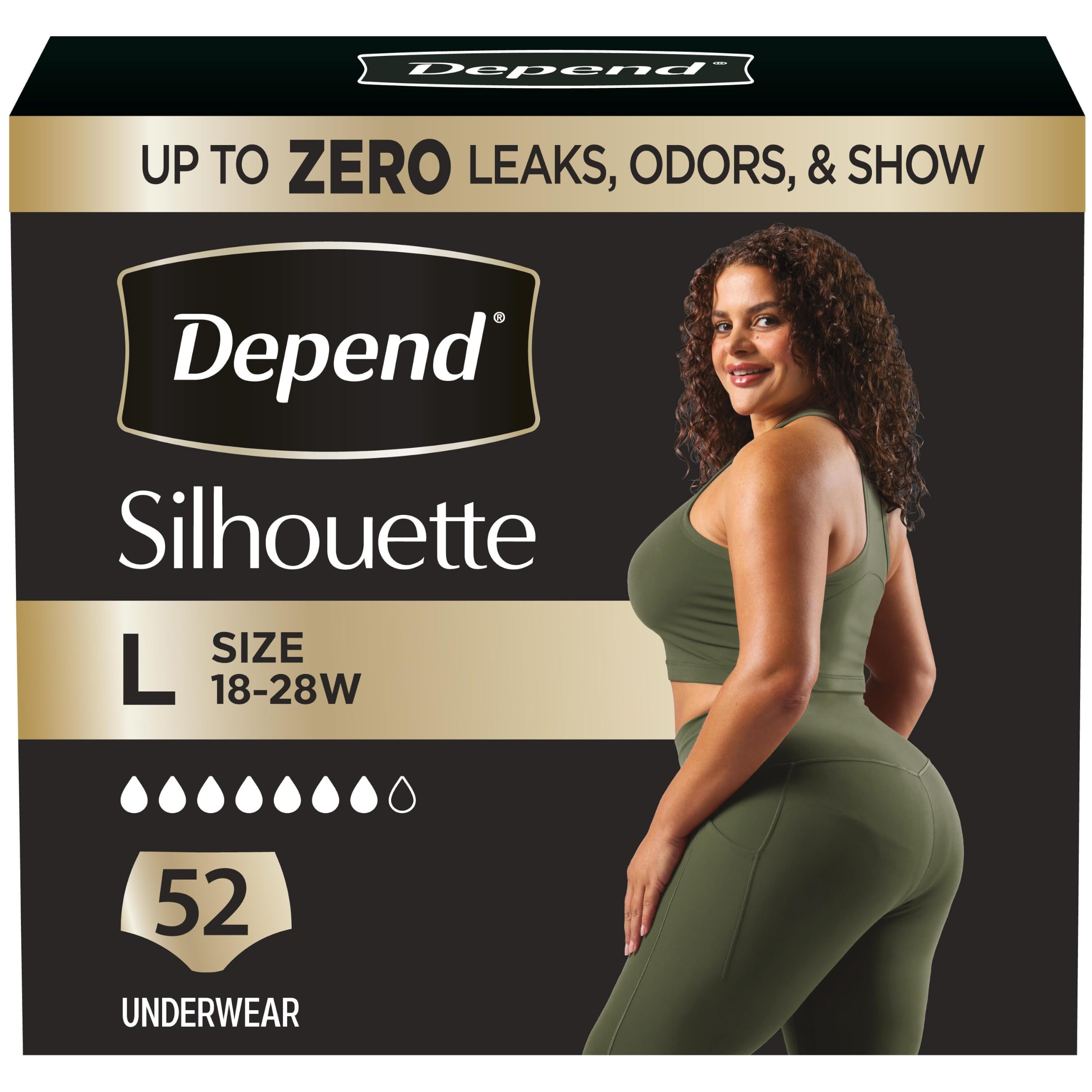Depend Silhouette Adult Incontinence Underwear for Women, Maximum Absorbency, La