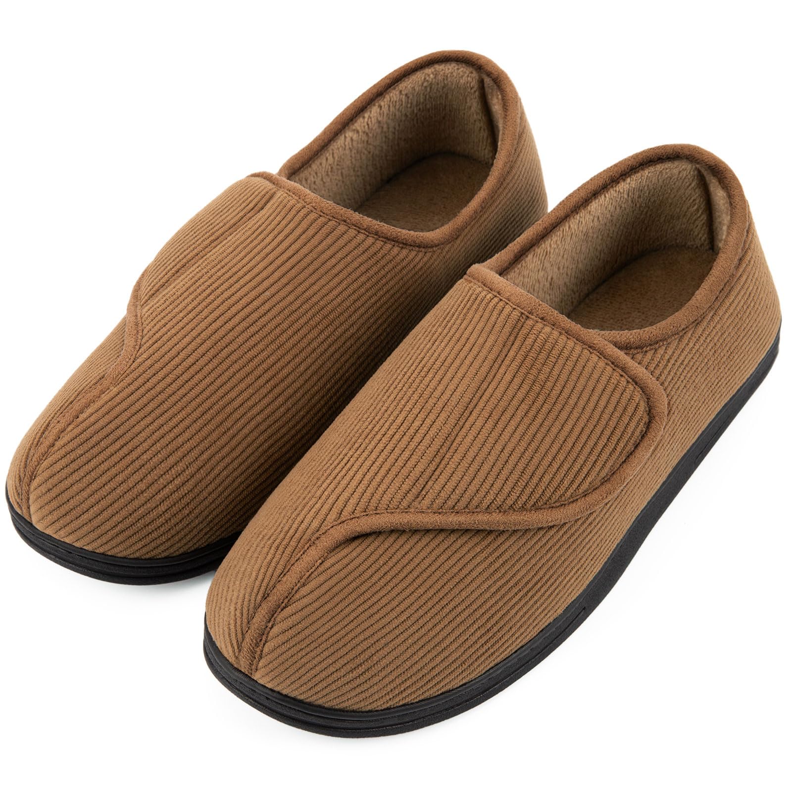 LongBay Men's Memory Foam Diabetic Slippers Comfy Warm Plush Fleece Arthritis Ed