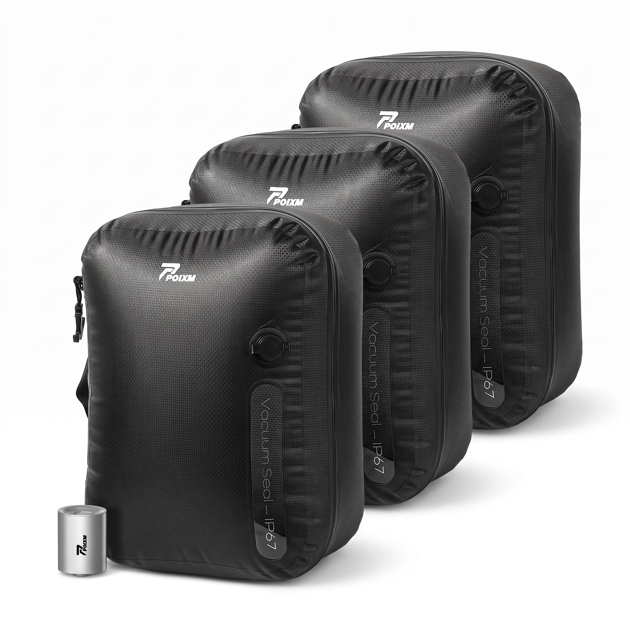 Vacuum Bags for Travel with Wireless Pump, 180° Open Zipper, IP67 Waterproof, Re