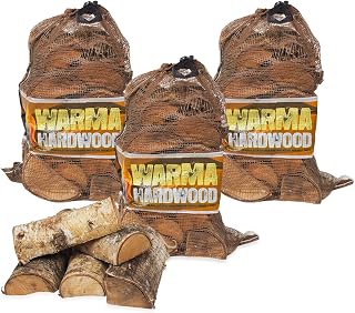 Hardwood Firewood Logs 81L Kiln Dried Logs - Ready to Burn Easy For a Long Hot Burn - 3 x 27 Litre Nets Hard Wood for Weekend Fires Open Fire Pits Wood Burners Log Burners Fireplaces
