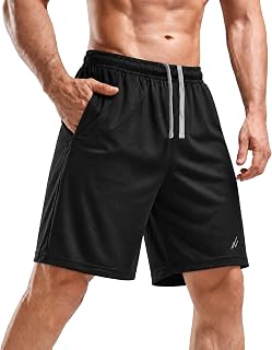 NY Threads Quick Dry Men's Athletic Shorts Loose-Fit Running Gym Shorts | Lightweight Activewear Knit Workout Shorts with Pockets & Elastic Waistband with Drawstring