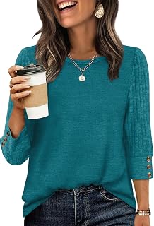 WIHOLL 3/4 Length Sleeve Womens Tops Sweaters Shirts Lightweight Spring Outfits 2026 Winter Clothing S-2XL