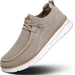 Zapatos de vestir casuales para hombre, sin cordones, Oxford, para negocios, caminar, trabajo, tenis de moda, de malla, suela suave y ligera, Caqui, 47 EU