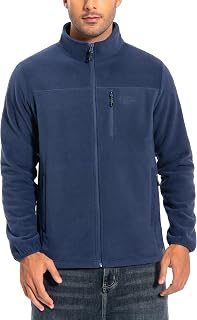 Pioneer Camp Mens Fleece Jacket Full Zip Lightweight Windproof Zip Up Jacket