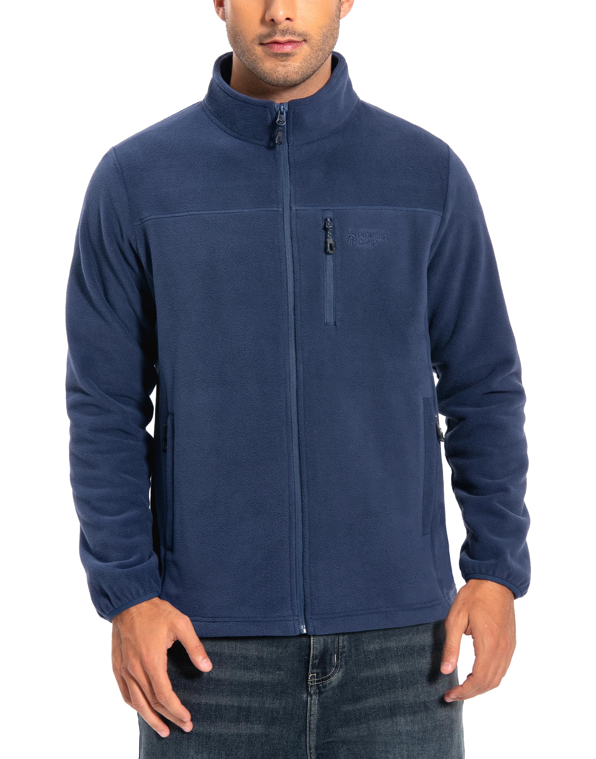 Pioneer Camp Mens Fleece Jacket Full Zip Lightweight Windproof Zip Up Jacket