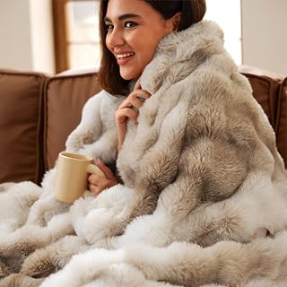 Bedsure Fluffy Bubble Faux Fur Throw Blanket, 50"x60", Tie-dye Taupe | Soft, Fuzzy, Plush, Thick, Warm, Comfort, Couch, Bed, Sofa, Chair, Fleece, Cozy Gifts, Women, Men, Fall, Winter, Coloring