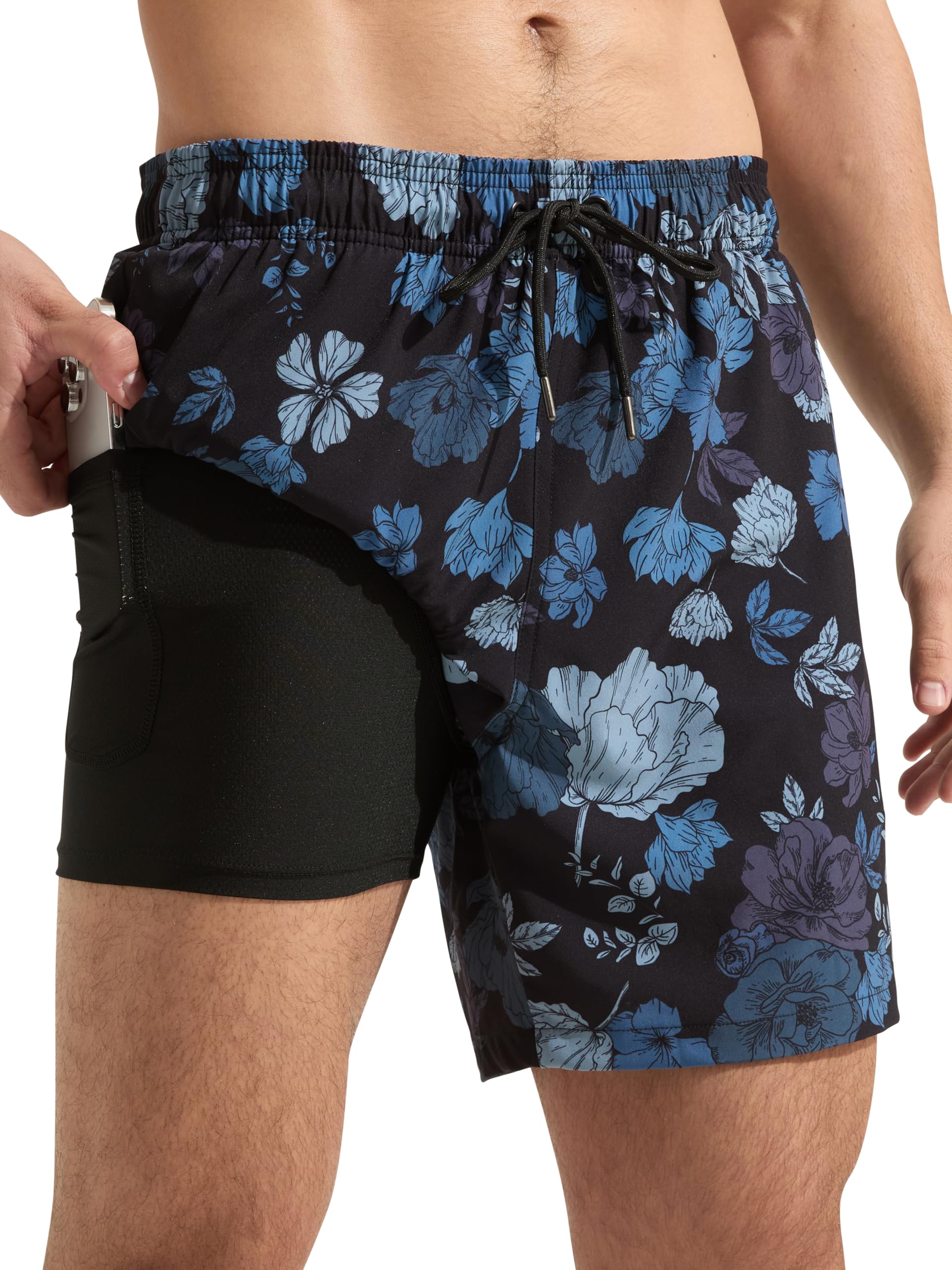 Arcweg Men's 2-in-1 Swim Trunks with Compression Lining, Quick Dry and Breathabl