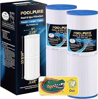 POOLPURE PLFPRB50-IN Hot Tub Filter Replace Pleatco PRB50-IN, Unicel C-4950 | Compatible with Unicel C-4950, FC-2390, Jacuzzi J210/J220/J235/J245/J275, 373045, 413-212-02, 5X13 Drop in Spa Filter 2Pack
