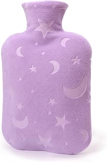 DICEVER Hot Water Bottle with Soft Cover, 2L Hot Water Bag for Menstrual Cramps, Neck and Shoulder Pain Relief, Hot and Cold Therapies, Hand Feet Warmer, Purple