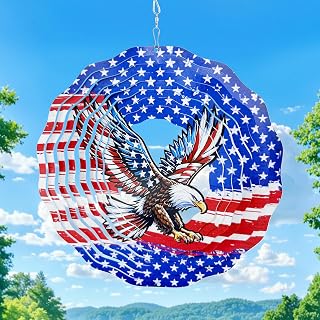 250th American Eagle Wind Spinner, 3D Hanging Outdoor Decor