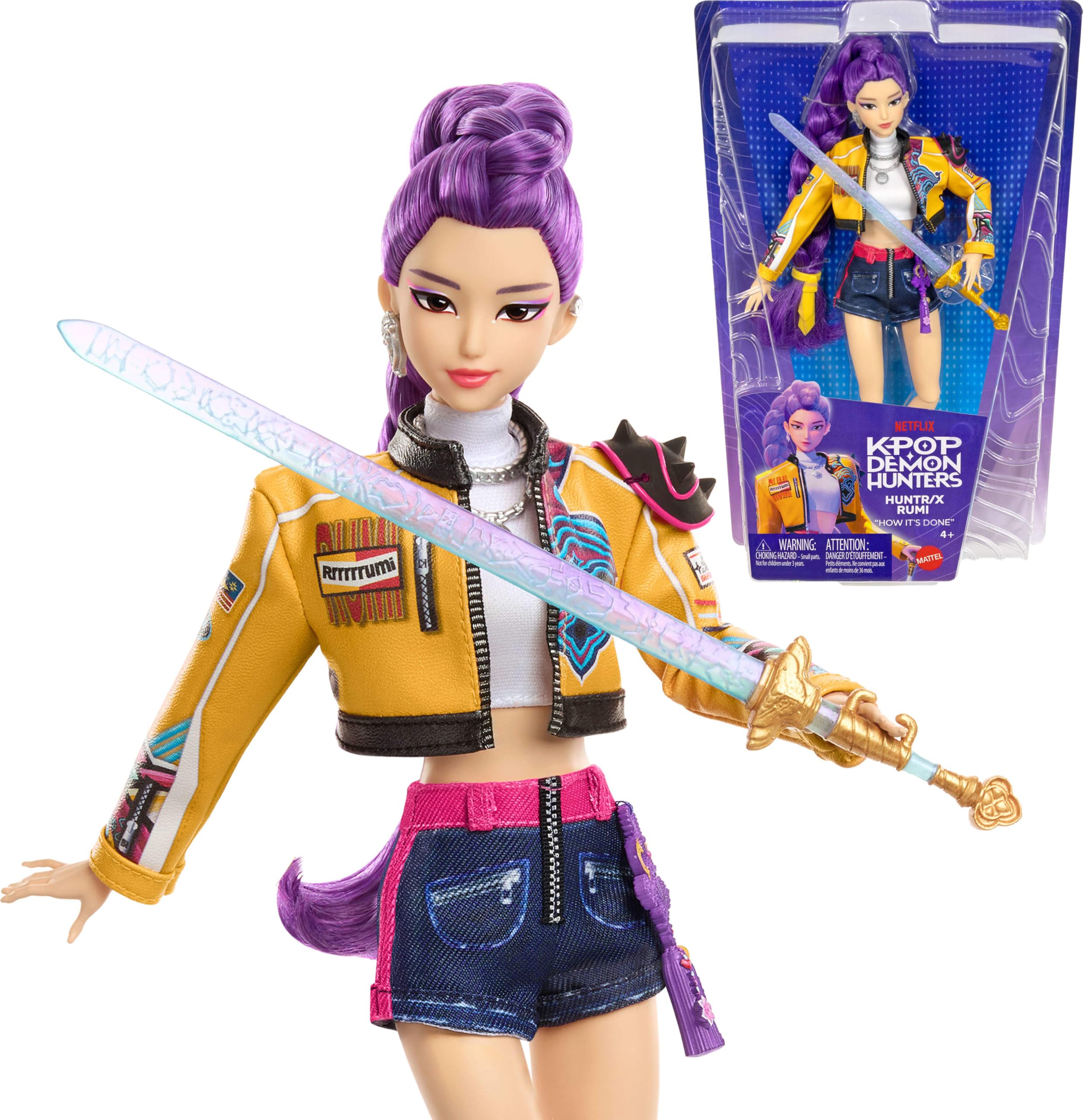 Mattel Kpop Demon Hunters HUNTR/X Rumi Fashion Doll | Wearing “How It’s Done” Pe
