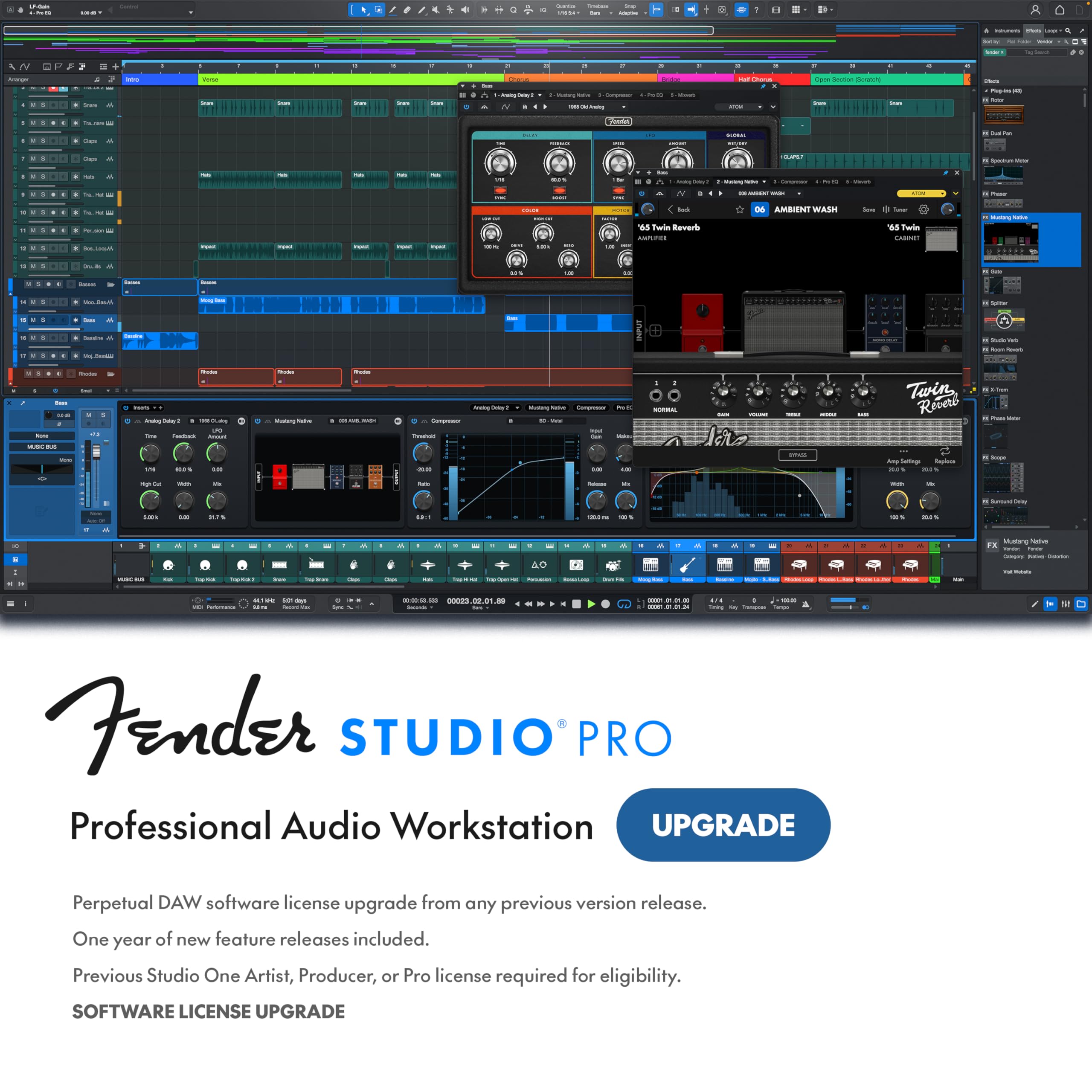 Fender Studio Pro 8 — Perpetual License Upgrade [PC/Mac Online Code] Full Music 