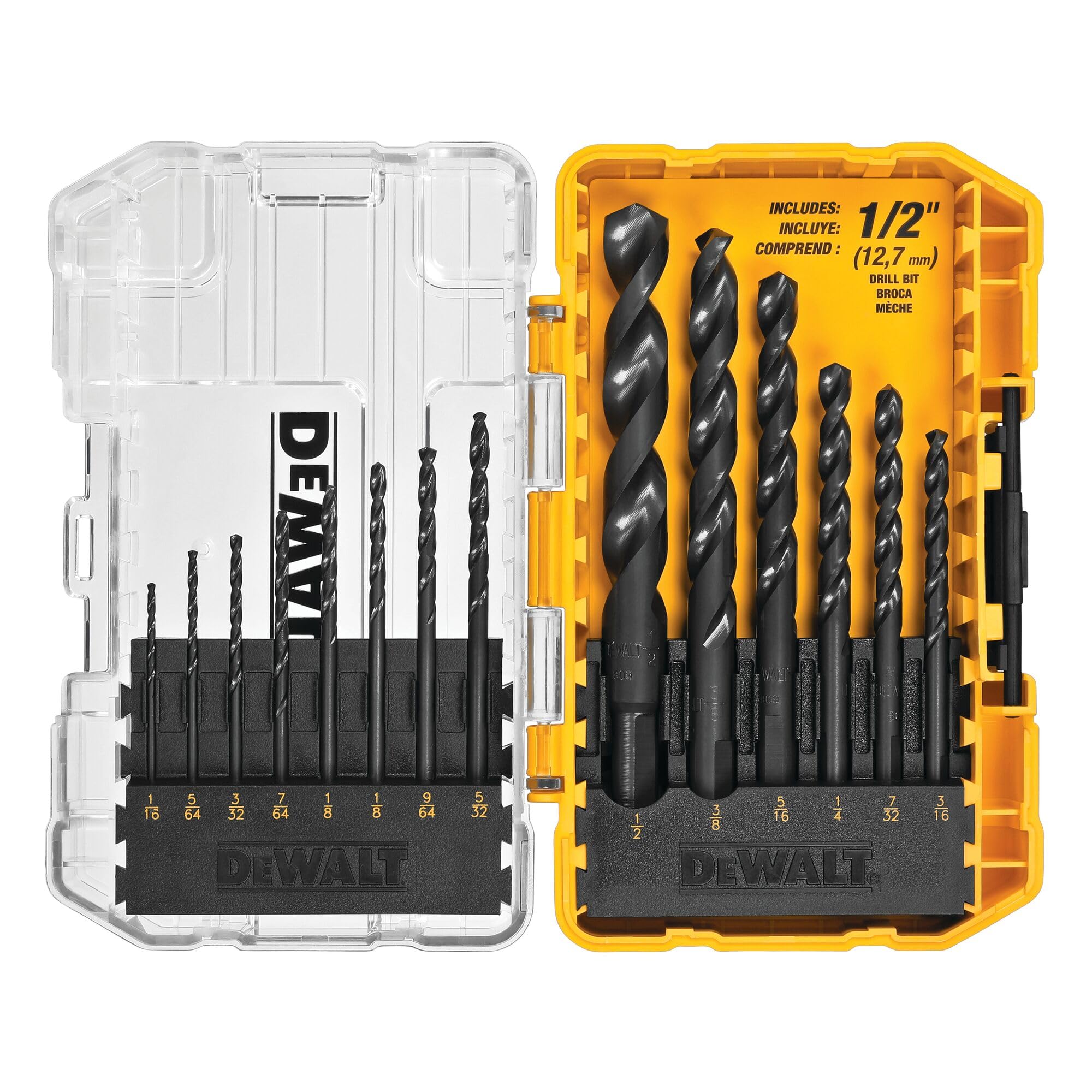 DEWALT Drill Bit Set, 3-Flats Shank,14-Piece, 135 Degree Split Point, for Plasti
