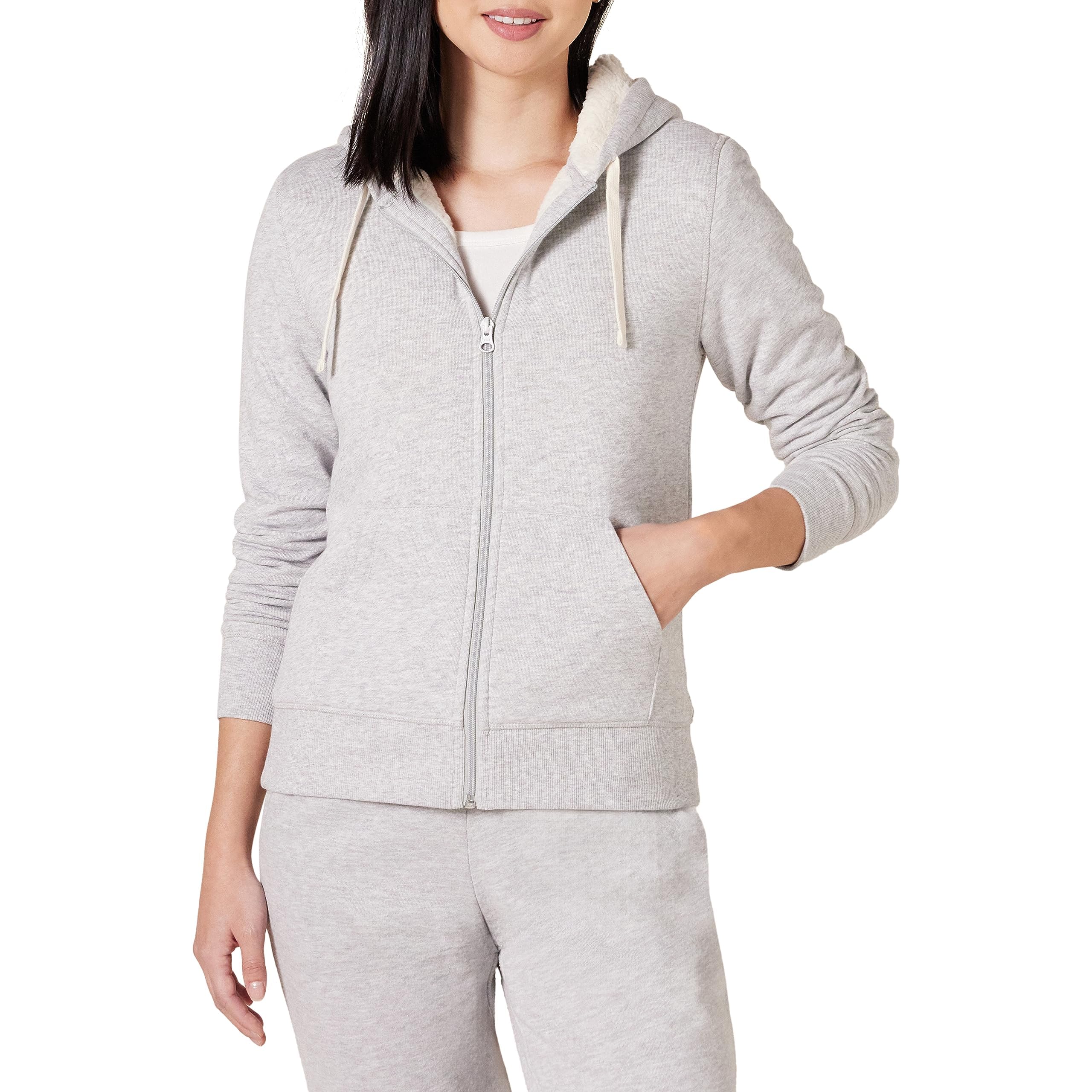 Amazon Essentials Mujer Chaqueta polar con forro de peluche, capucha y cremaller