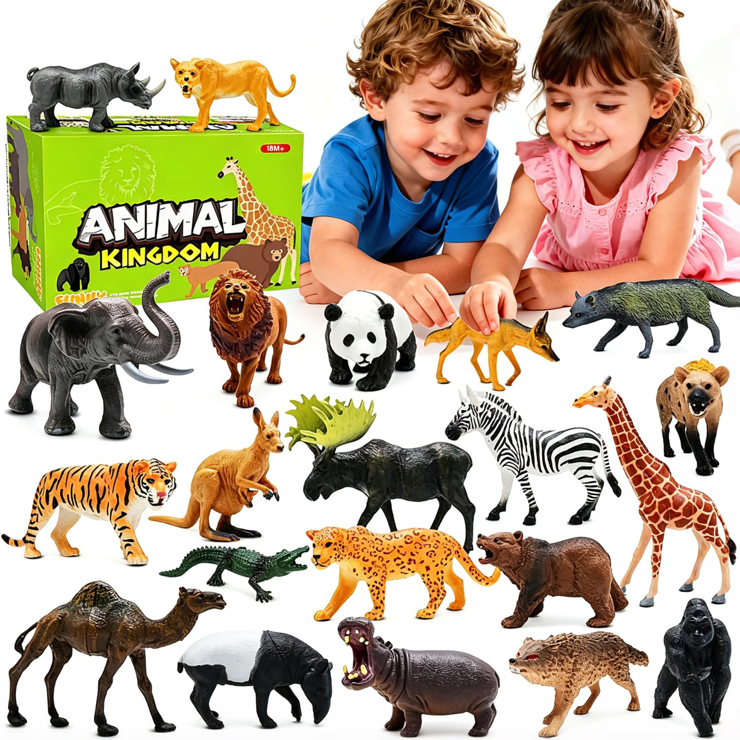 Safari Animals Figures Toys, Realistic Wild Zoo Animal Figurines, Plastic Africa