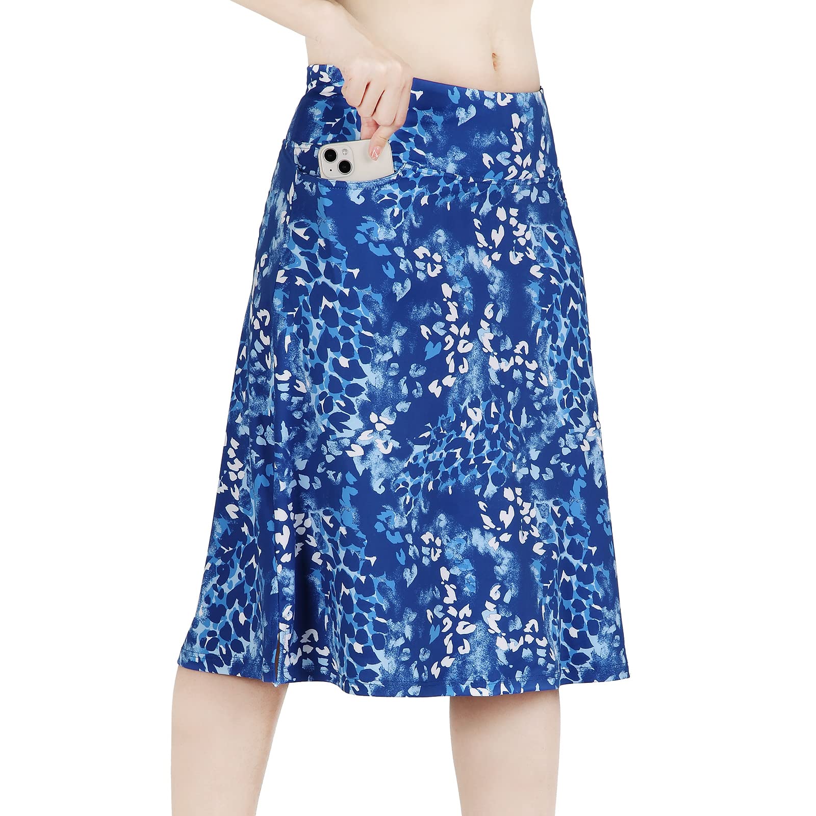 Modest Knee Length Skorts Women's Mid Length Athletic Skirt Active Running Skirt