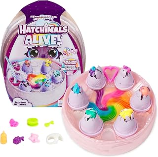 Hatchimals Alive Rainbow Hatchery, 6 Surprise Eggs, Ages 3+ | Color-Changing Water Reveal Eggs, Hatch a Rainbow Swirl, 10+ Accessories, Storytelling Play, Birthday Gifts for Kids