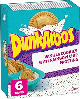 Betty Crocker Dunkaroos Vanilla Cookies with Rainbow Chip Vanilla Frosting, Package of 6 Trays of Dunkaroos