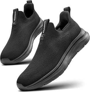 Sosenfer Slip on Men's Sneakers Breathable No Laces Comfortable Sports Shoes Lightweight Casual Sneakers Men Walking Shoes