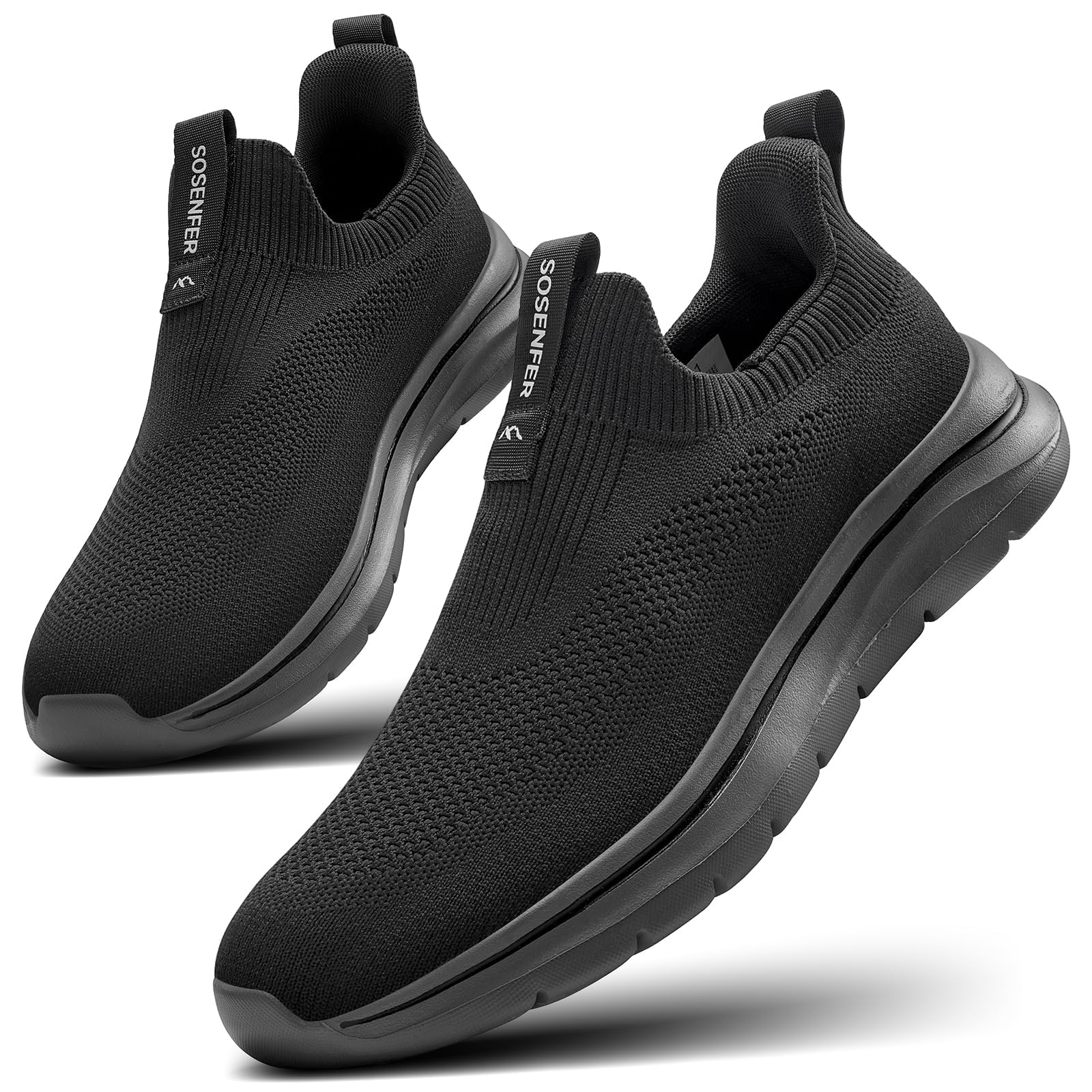 Sosenfer Slip on Men's Sneakers Breathable No Laces Comfortable Sports Shoes Lig