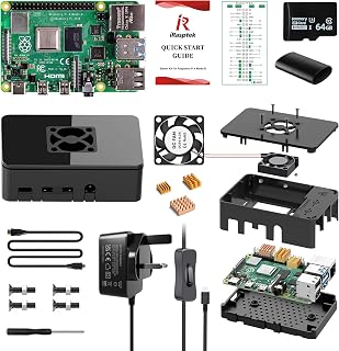 iRasptek Starter Kit for Raspberry Pi 4B 4GB RAM - 64GB SD Card Edition