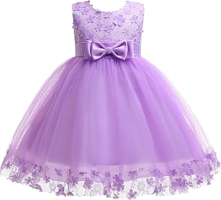 Weileenice Holiday Big/Little Girl Flower Lace A-line Wedding Party Dresses Kids Pageant Birthday Formal Dress