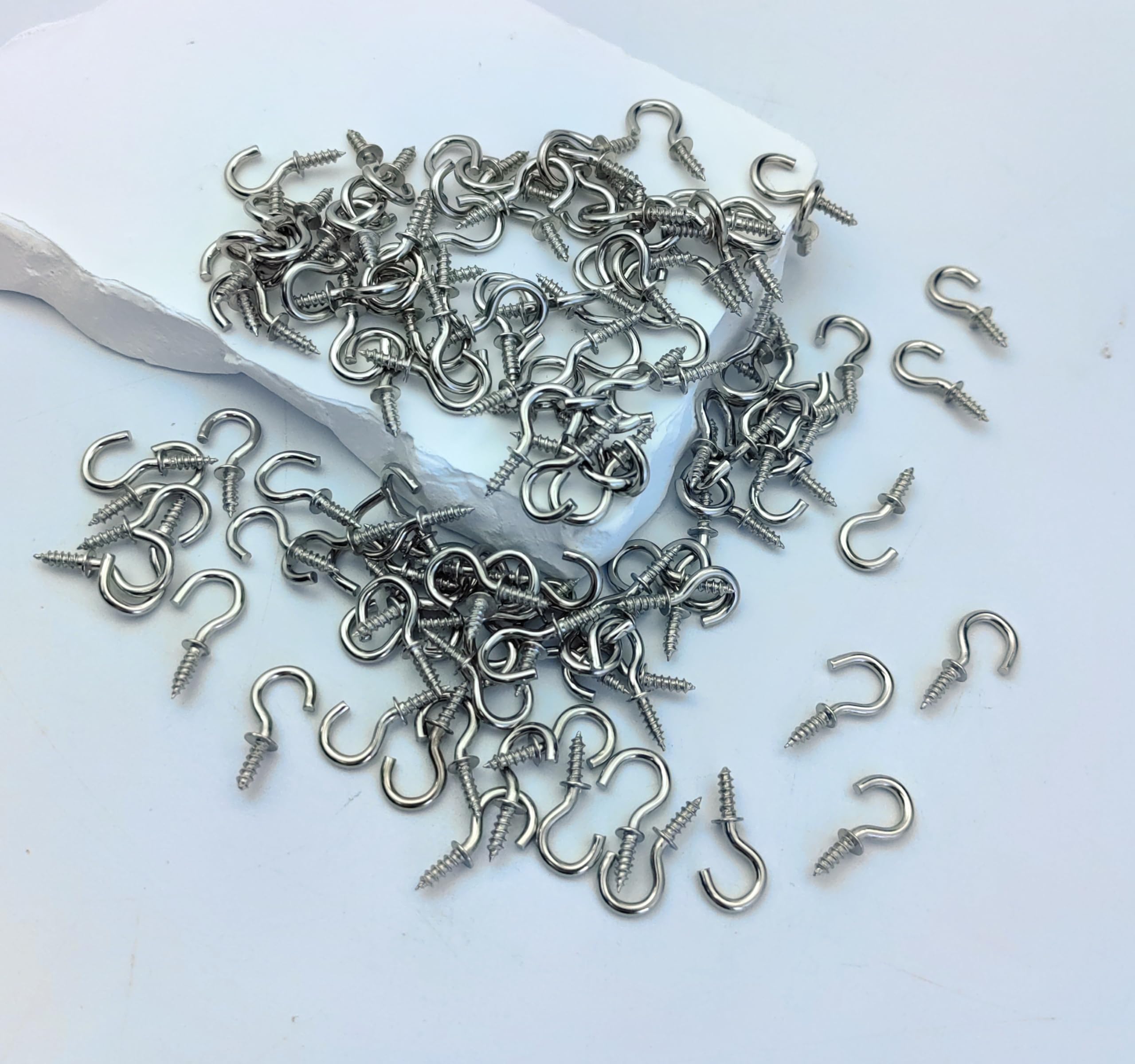 120 Pack Small Screw Hooks for Hanging, Metal Ceiling Hooks for Hanging Plants, 