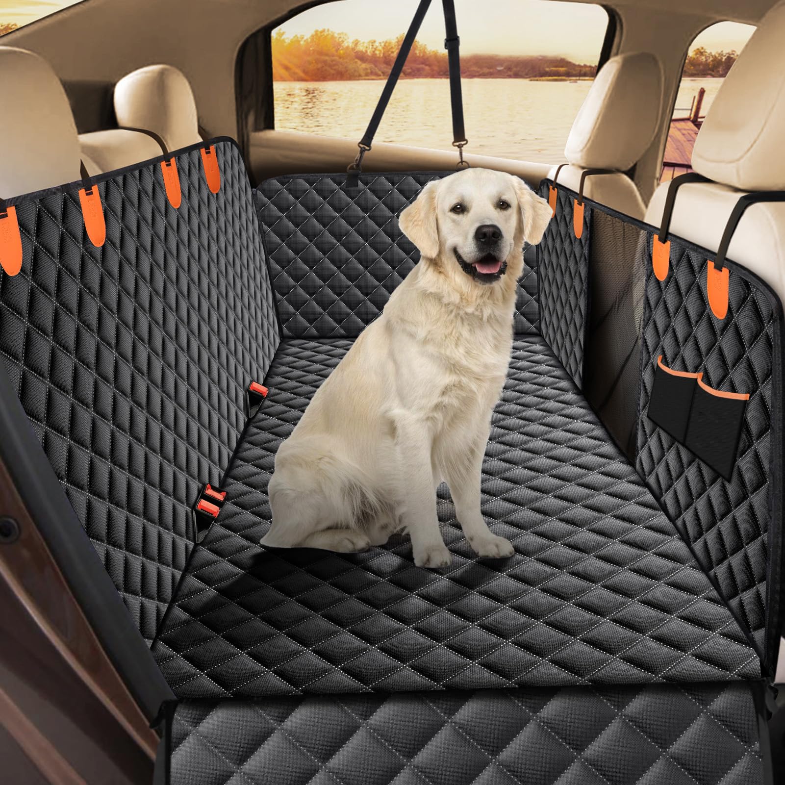JOEJOY Dog Car Seat Cover, Dog Hammock for Car Back Seat with Visual Window | Do
