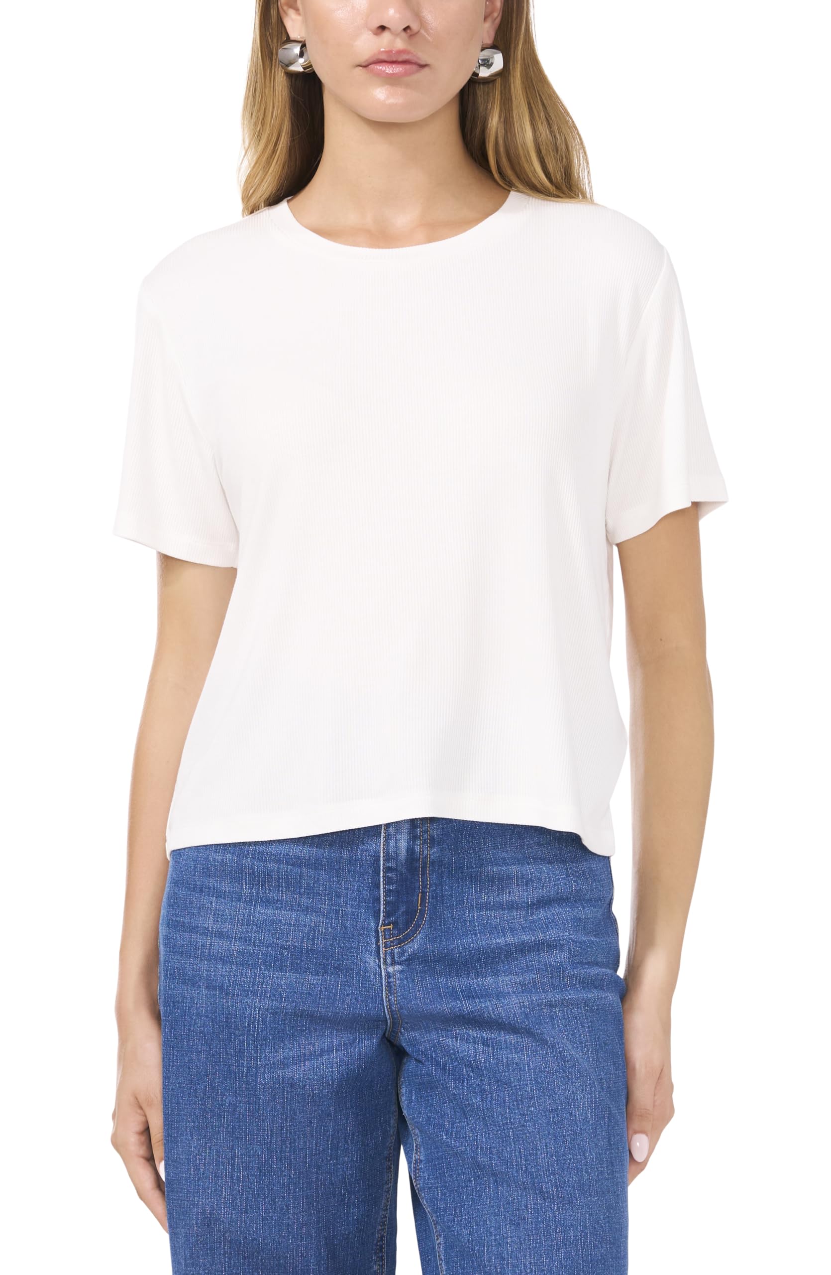 1.State Women's Rib Jersey Crop Boxy Tee