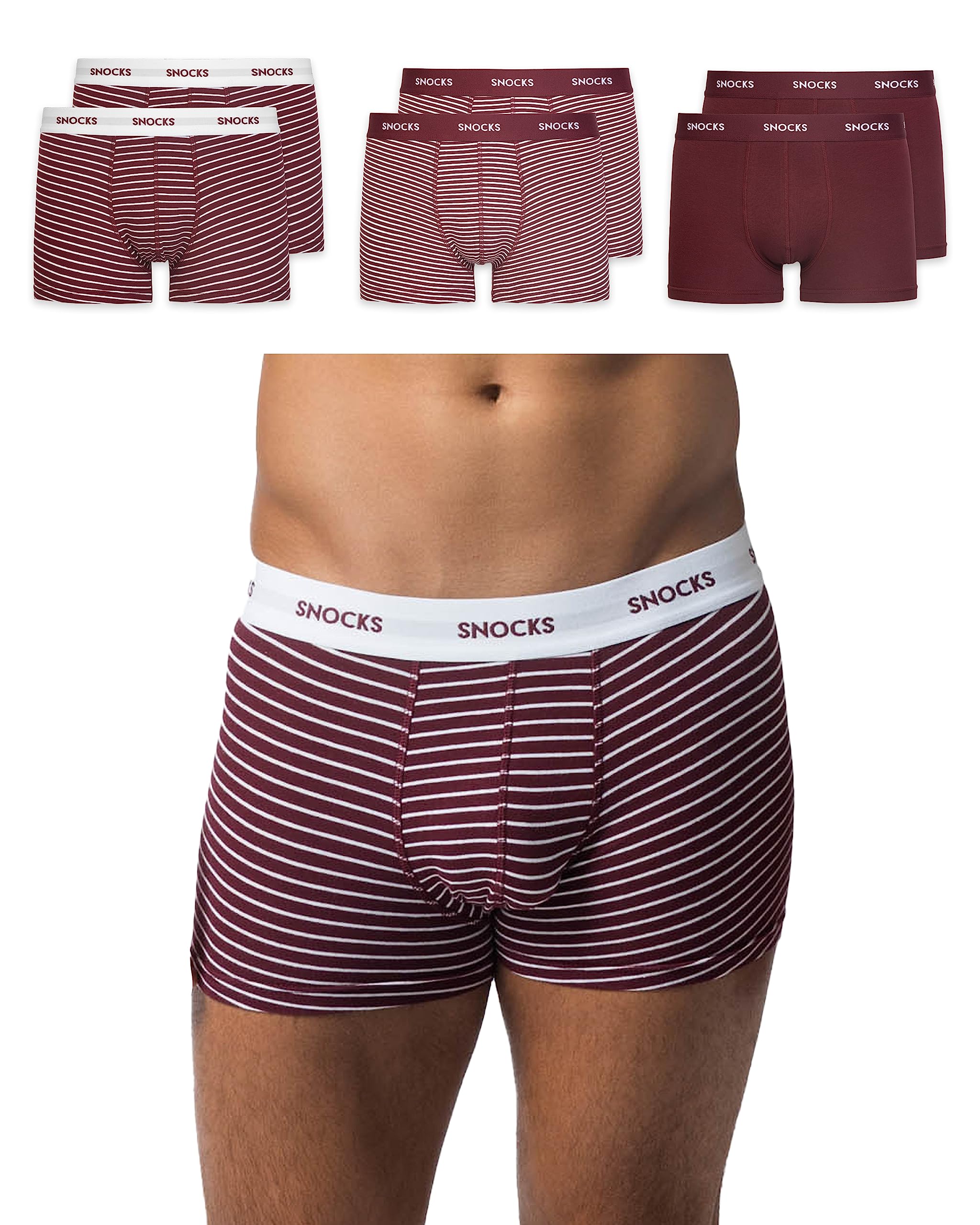 Snocks Pack of 6 Men's Boxer Shorts Organic Cotton Stretch – Men's