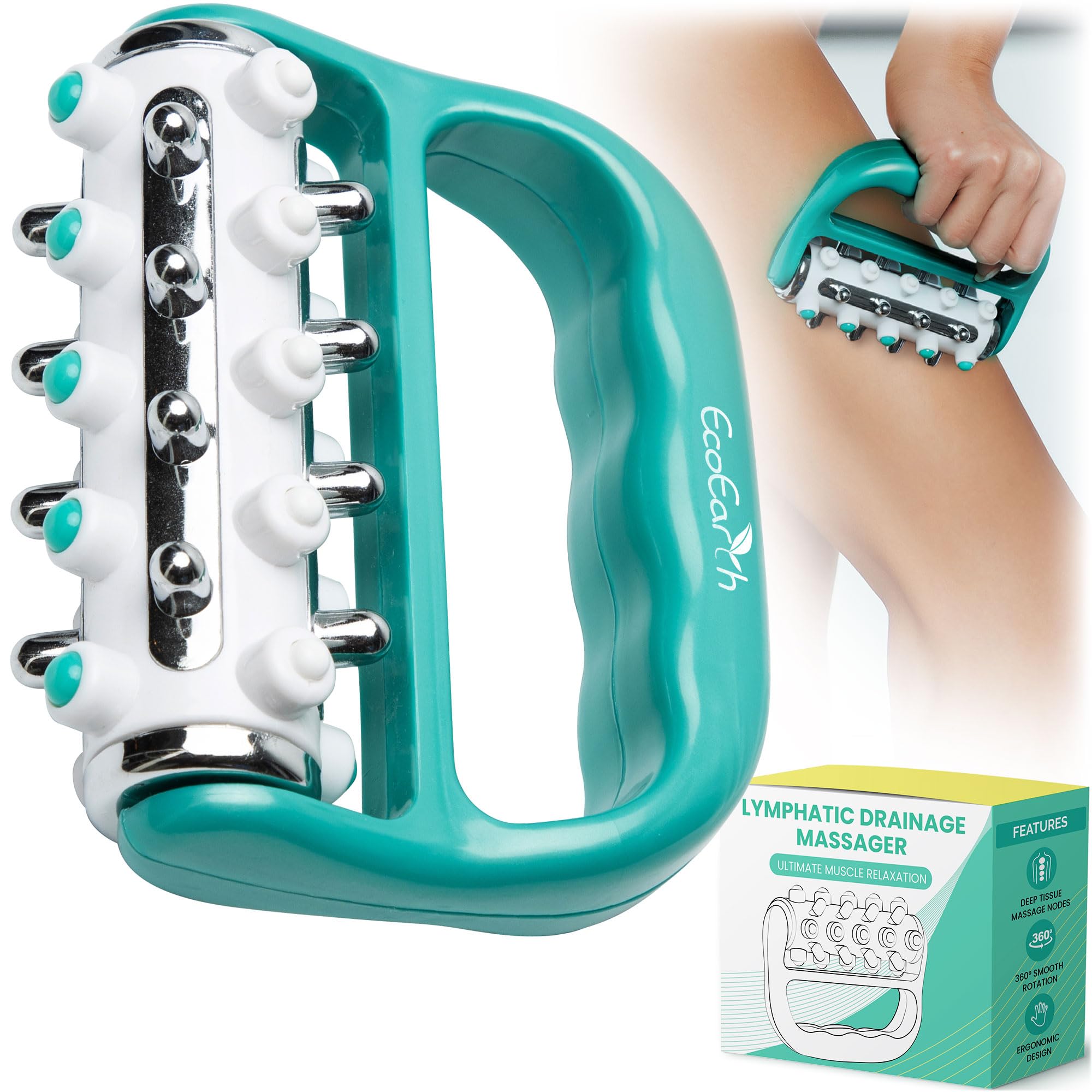 EcoEarth - Myofascial Release Cellulite Massager - Green - Lymphatic Drainage Ma