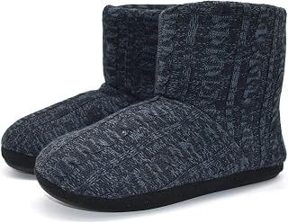 KuaiLu Slippers House Boot Man Winter Plush Wool Closed Slippers