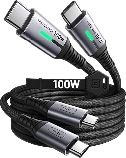 INIU USB C to USB C Cable 100 W, 2 m+2 m Type-C PD Cable Quick Charge