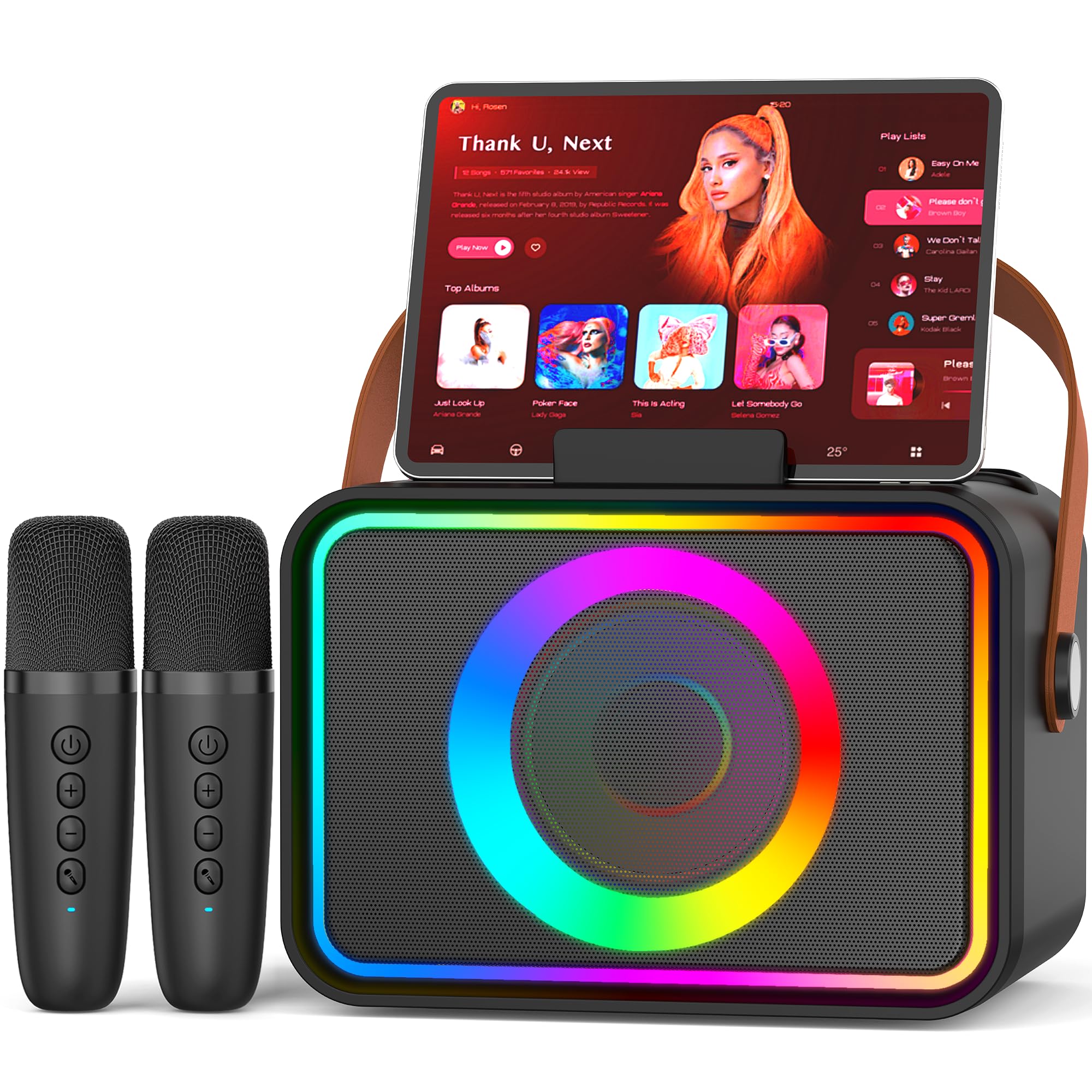 Karaoke Machine, Portable Bluetooth Speaker with 2 Wireless Microphone | Bluetoo