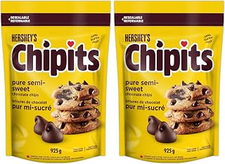 HERSHEY'S CHIPITS Pure Semi-Sweet Chocolate Chips, 925g (Pack of 2)