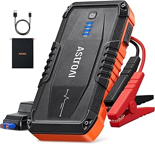 AstroAI S8 Car Battery Jump Starter 1500A - Portable 12V Lithium Jump Box | BOOST for Dead Battery, 3 Mode Flashlight, Power Bank & Smart Jumper Cables - for 6.0L Gas and 3.0L Diesel Engine, Orange