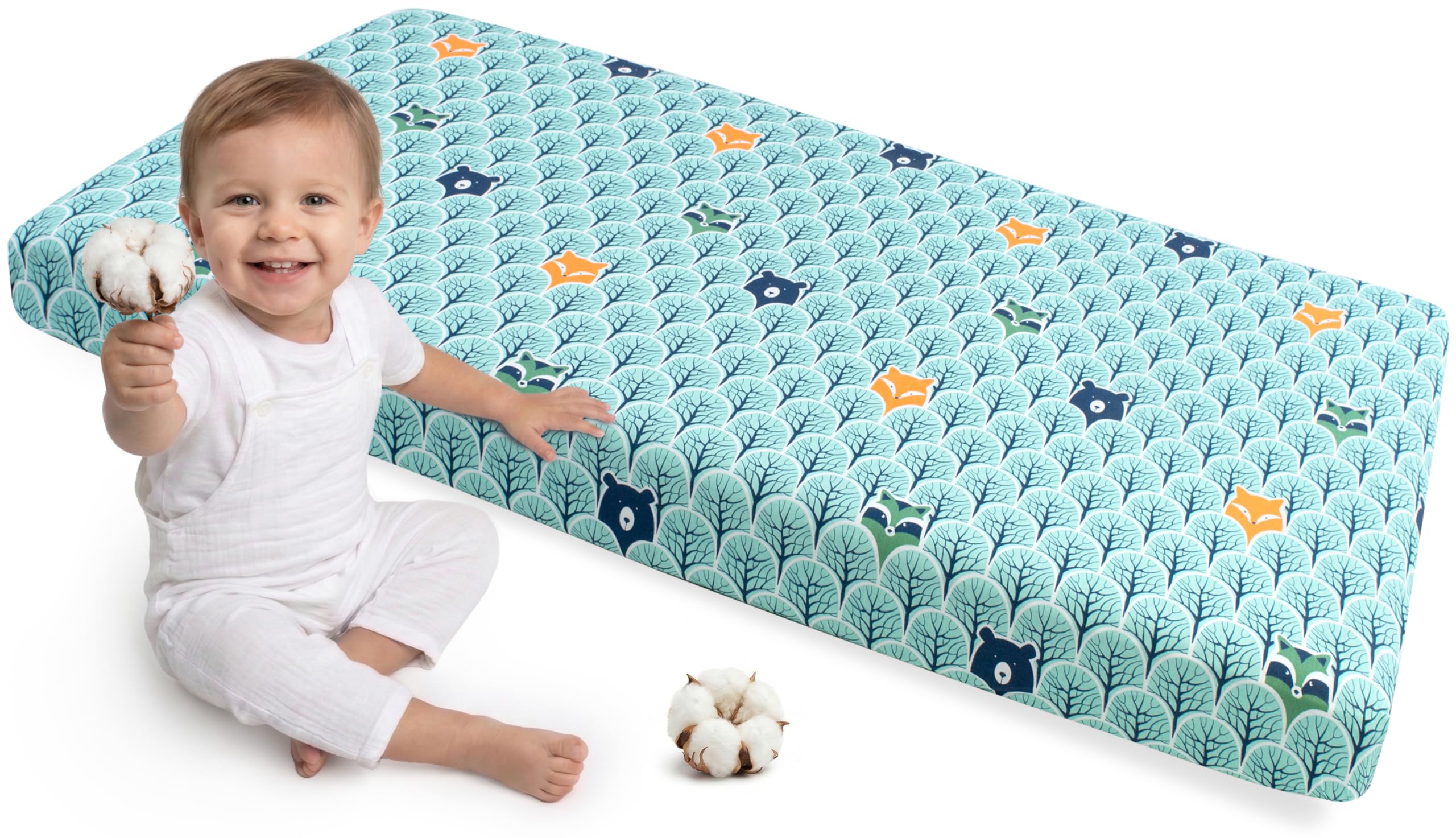 Medi Partners Fitted Sheet 60 x 120 cm Baby Mattress – 100% Cotton Fitted Bed Sh