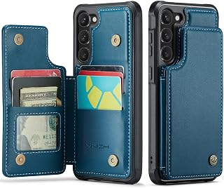 Vinich for Samsung Galaxy S23 Plus Wallet Case with Card Holder, Blue