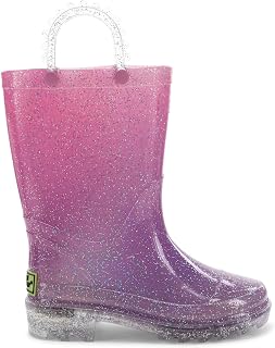 Western Chief Kids Lighted Waterproof Pull On Rain Boot for Boys and Girls