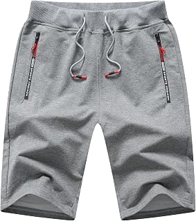 Tansozer Mens Gym Shorts Summer Running Shorts with Zip Pockets