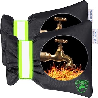 2Pack Outdoor Faucet Covers for Winter Freeze Protection,Hose Bib Covers | Pro 6.7" W x 8.3" H Thicker Hose Bib Insulation Covers Waterproof Outside Insulated Spigot Covers Black