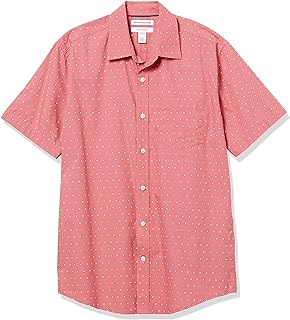 Amazon Essentials Men's Regular-Fit Short-Sleeve Poplin Shirt, Collared, Washed